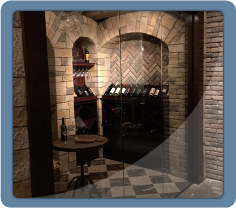 Glass Door to Wine Cellar